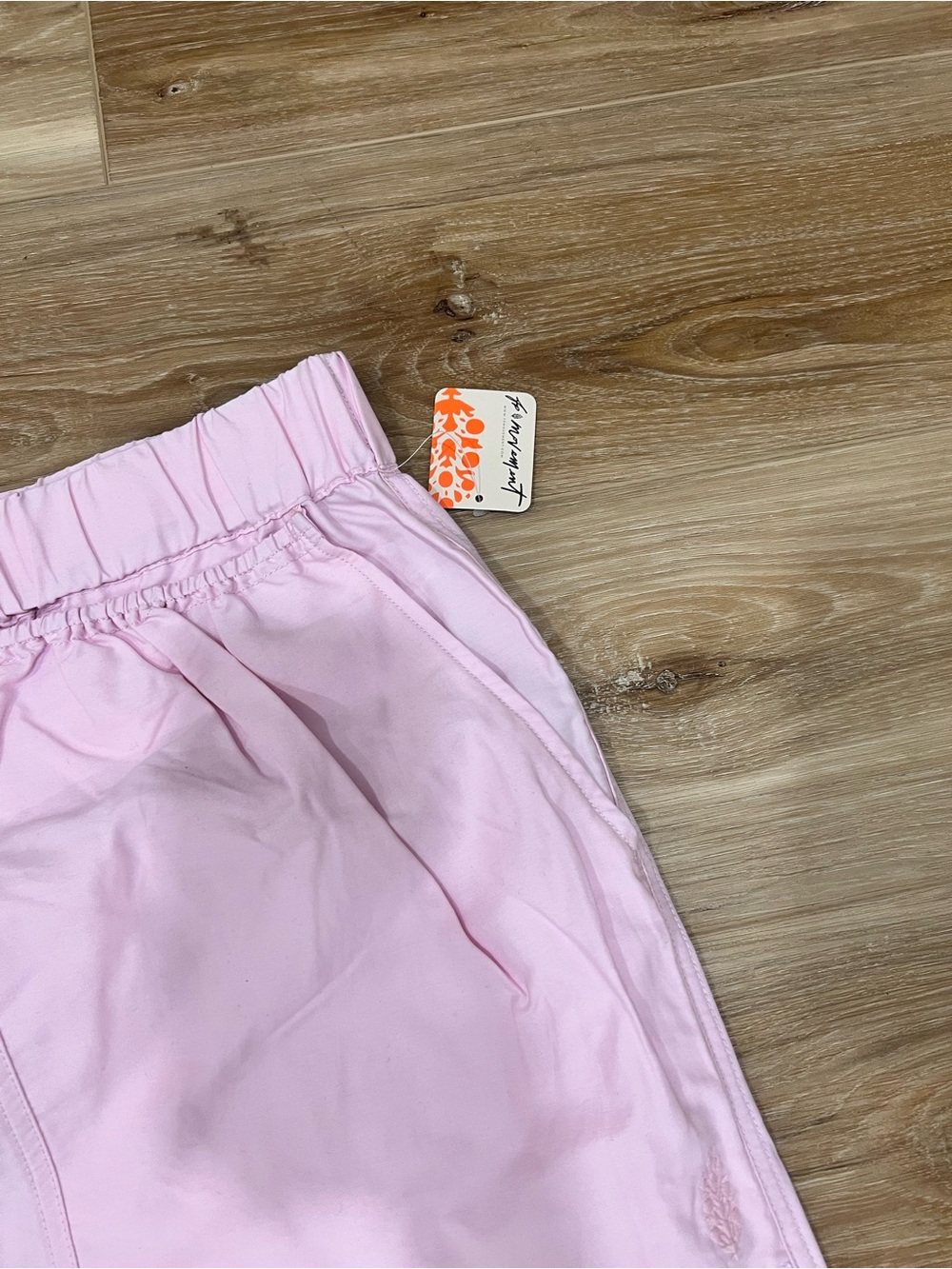 Free People Movement Light Pink Elastic Waist Capri Pants Size XL - Picture 3 of 11